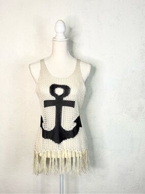 The Classic Cream Knit Tank- coverup Anchor